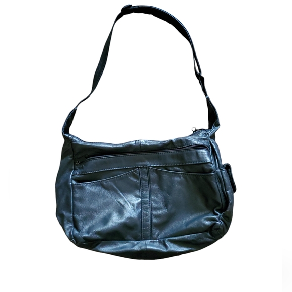 Woman's Ace Leather Goods Black Leather Shoulder Purse Excellent Condition - Picture 3 of 11